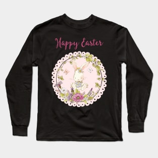 Happy Easter 2021 - Little Cute Bunny - Whimsical Art Long Sleeve T-Shirt